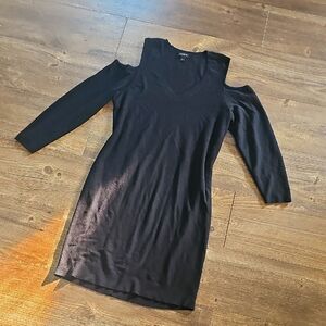 Torrid Size 2 Sweater Dress Little Black Dress With Cold Shoulder 2X Plus Size